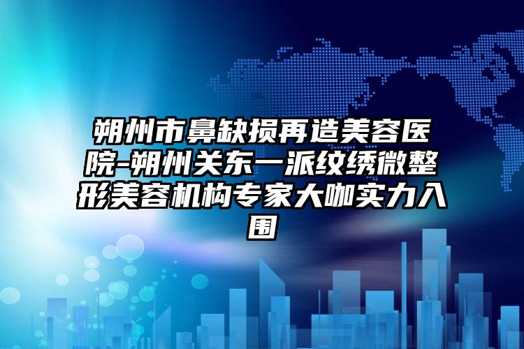 朔州市鼻缺损再造美容医院-朔州关东一派纹绣微整形美容机构专家大咖实力入围