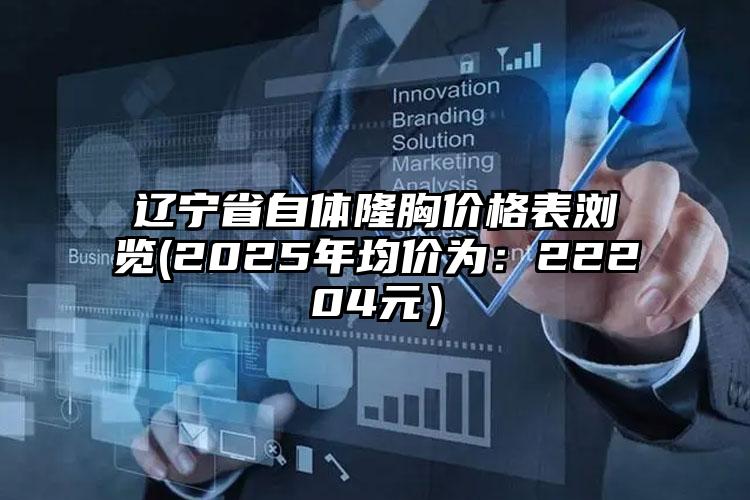 辽宁省自体隆胸价格表浏览(2025年均价为：22204元）